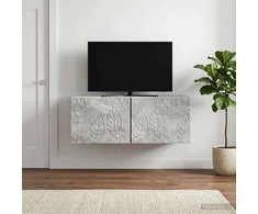 TV staliukas Sieninė TV spintelė 98 x 31 cm Betono pilka Apdirbta mediena