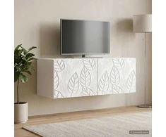 TV staliukas Sieninė TV spintelė 98 x 41 x 30 cm Balta Apdirbta mediena