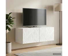 TV staliukas Sieninė TV spintelė 98 x 41 x 30 cm Itin blizgi balta