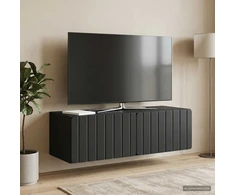 TV staliukas Sieninė TV spintelė 98 x 41 x 30 cm Juoda Apdirbta mediena