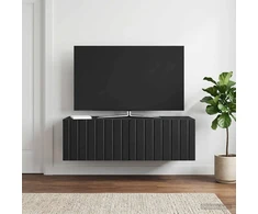 TV staliukas Sieninė TV spintelė 98 x 41 x 30 cm Juoda Apdirbta mediena