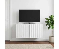 TV staliukas Sieninė TV spintelė Balta 59,5 x 41 x 30 cm Apdirbta mediena