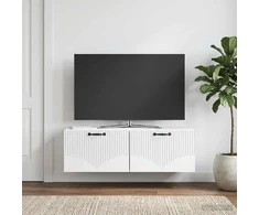 TV staliukas Sieninė TV spintelė Balta 98 x 31 x 30 cm Apdirbta mediena