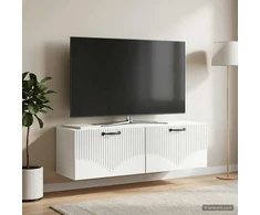 TV staliukas Sieninė TV spintelė Balta 98 x 31 x 30 cm Apdirbta mediena