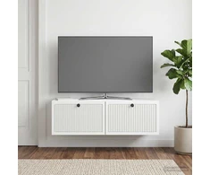 TV staliukas Sieninė TV spintelė Balta 98 x 31 x 30 cm Apdirbta mediena
