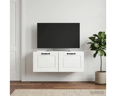 TV staliukas Sieninė TV spintelė Itin blizgi balta 78,5 x 31 x 30 cm