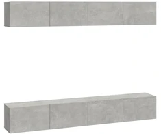 TV staliukas Sieninės TV spintelės, 4vnt., betono pilkos, 100x30x30cm