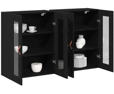 Sieniniai baldai 2 pcs Juodas ąžuolas 69,5 x 34 x 90 cm