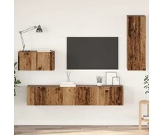 TV staliukas Sieninis televizoriaus stovas 4 pcs Senovinis medis