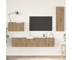 TV staliukas Sieninis televizoriaus stovas 4 pcs Amatininkų ąžuolas
