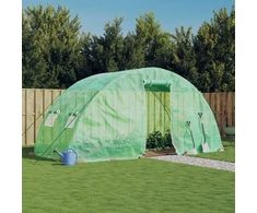 Šiltnamis su plieno rėmu, žalios spalvos, 5x2x2,3m, 10m²