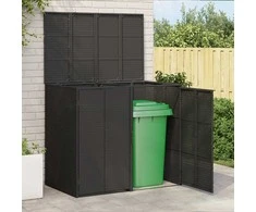 Šiukšlių dėžė 2 pcs Juoda 130 x 80 x 115 cm Polietilenas