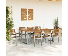 Sodo Kėdė 8 pcs Ruda 56 x 57 x 87 cm Kietos akacijos mediena