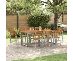 Sodo Kėdė 8 pcs Ruda 56 x 57 x 87 cm Kietos akacijos mediena
