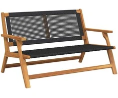 Sodo baldai Juoda 122 x 78 x 73 cm Kietos akacijos mediena