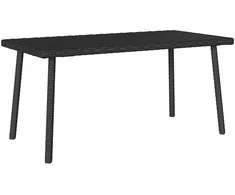 sodo kavos staliukas stačiakampis juodas 80x40x37cm poliratanas