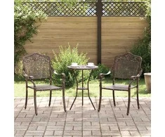 Sodo Kėdė 2 pcs Bronzinė 55 x 55 x 92,5cm Aliuminis