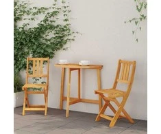 Lauko bistro kėdės su pagalve 2 pcs Kietos akacijos mediena