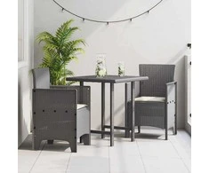 Sodo Kėdė 2 pcs Šviesiai pilka 53 x 49 x 85 cm Polipropilenas
