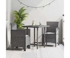 Sodo Kėdė 2 pcs Šviesiai pilka 53 x 49 x 85 cm Polipropilenas
