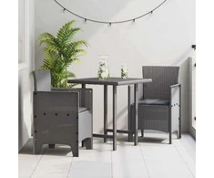 Sodo Kėdė 2 pcs Šviesiai pilka 53 x 49 x 85 cm Polipropilenas