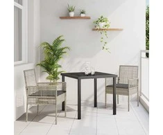 Sodo Kėdė 2 pcs Šviesiai pilka 55 x 53 x 85 cm poliratanas