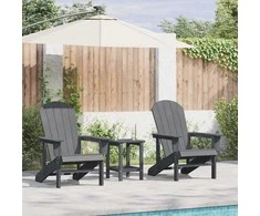 Sodo Kėdė 2 pcs Šviesiai pilka 82 x 74 x 92 cm Polietilenas