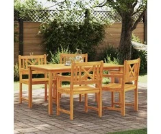 Lauko suolas 4 pcs Natūrali 56 x 55,5 x 90 cm