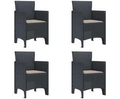 Sodo Kėdė 4 pcs Antracitas 53 x 49 x 85 cm Polipropilenas