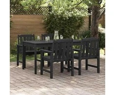 Sodo Kėdė 4 pcs Juoda 65.5 x 59 x 88 cm Polietilenas
