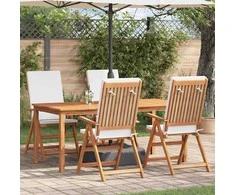 Sodo Kėdė 4 pcs Ruda ir balta 57 x 71.5 x 104 cm