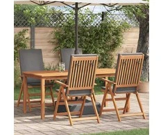 Sodo Kėdė 4 pcs Ruda ir pilka 57 x 71.5 x 104 cm