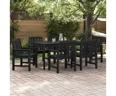 Sodo Kėdė 6 pcs Juoda 65.5 x 59 x 88 cm Polietilenas