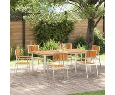 Sodo Kėdė 6 pcs Ruda 56 x 54,5 x 87 cm Kietos akacijos mediena