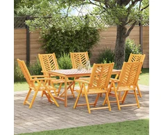 Sodo Kėdė 6 pcs Ruda 57 x 72 x 109 cm Kietos akacijos mediena