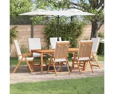 Sodo Kėdė 6 pcs Ruda ir balta 57 x 71.5 x 104 cm