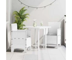Sodo Kėdė su pagalve 2 pcs Balta 53 x 49 x 85 cm Polipropilenas