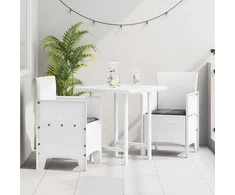 Sodo Kėdė su pagalve 2 pcs Balta 53 x 49 x 85 cm Polipropilenas