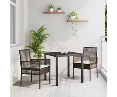 Sodo Kėdė su pagalve 2 pcs Ruda 55 x 53 x 85 cm poliratanas