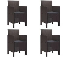 Sodo Kėdė su pagalve 4 pcs Ruda 53 x 49 x 85 cm Polipropilenas