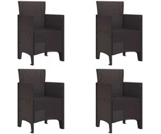 Sodo Kėdė su pagalve 4 pcs Ruda 53 x 49 x 85 cm Polipropilenas
