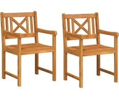 Lauko suolas 2 pcs Natūrali 56 x 55,5 x 90 cm