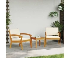 Lauko baldų komplektas Sodo Kėdė 2 pcs Natūralus aliejus Kietos akacijos mediena