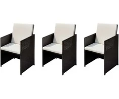 Sodo kėdės 3 pcs Ruda 56 x 52 x 87 cm Poli ratanas