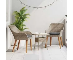 Sodo Kėdė su pagalve 2 pcs Juoda 62,5 x 55 x 82 cm poliratanas