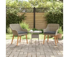 Sodo Kėdė su pagalve 2 pcs Juoda 62,5 x 55 x 82 cm poliratanas