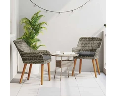 Sodo Kėdė su pagalve 2 pcs Pilka 62,5 x 55 x 82 cm poliratanas