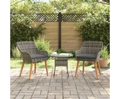 Sodo Kėdė su pagalve 2 pcs Pilka 62,5 x 55 x 82 cm poliratanas