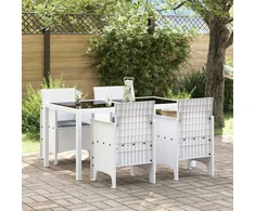 Sodo Kėdė su pagalve 4 pcs Balta 53 x 49 x 85 cm Polipropilenas