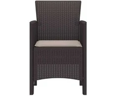 Sodo Kėdė su pagalve 4 pcs Ruda 53 x 49 x 85 cm Polipropilenas